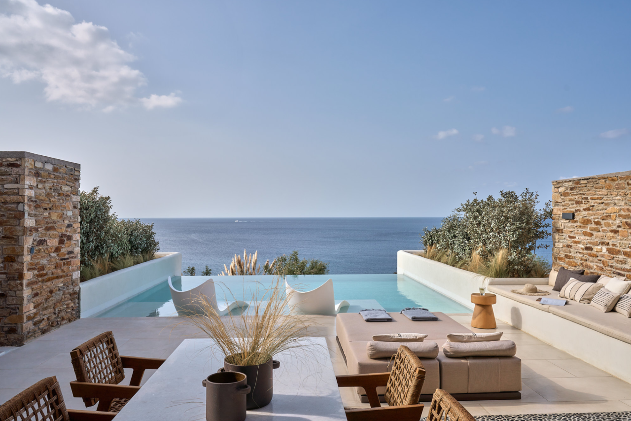 Ios Resort Ios Grand Pool Suites | Holidays In Ios | Mylopotas beach, Cyclades